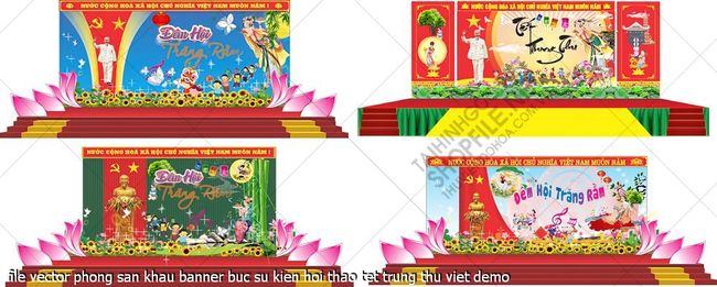 file vector phong san khau banner buc su kien hoi thao tet trung thu viet